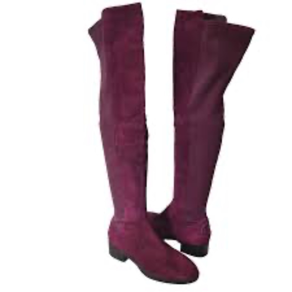 NEW Tory Burch Caitlin Burgundy Suede stretch over the knee boot size 5M